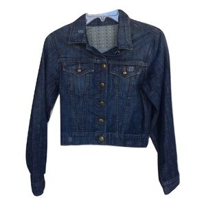 New Level 99 Blue Distressed Brass Button Jacket
